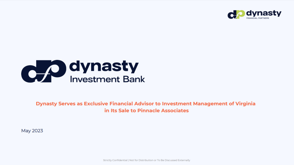screengrab of case study: Dynasty Serves as Exclusive Financial Advisor to Investment Management of Virginia in Its Sale to Pinnacle Associates